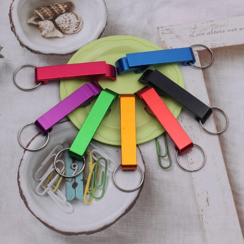 Bottle Opener Keychain Aluminum Alloy Portable Beer Cap Lifter Soda Can Opener For Bar Travel Outdoor Lightweight Tool