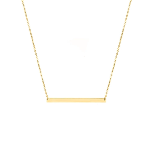 Minimalist Stainless Steel Bar Necklace For Women Polished Horizontal Bar Pendant Geometric Simple Choker Jewelry Birthday Gift