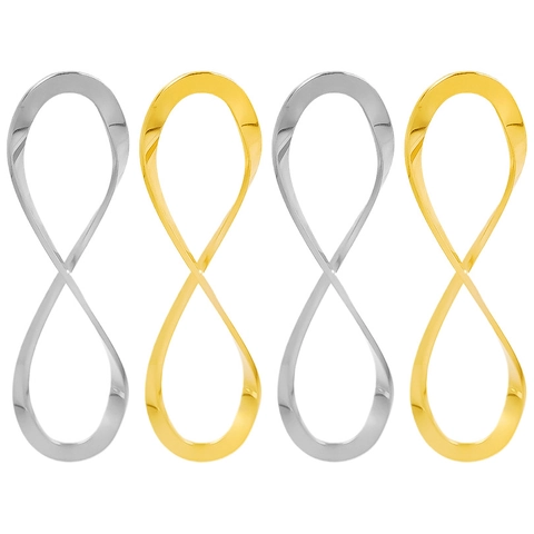 Pendente Infinito Collana Charm Acciaio Inossidabile 304 Placcato Oro 18K Minimalista Lucido Gioielli Geometrici