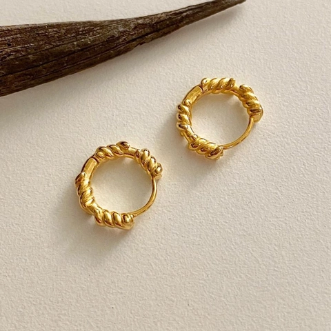 925 Sterling Silber Creolen Gedrehtes Seilmuster Zopfstruktur Minimalistischer Modeschmuck Für Frauen Alltag