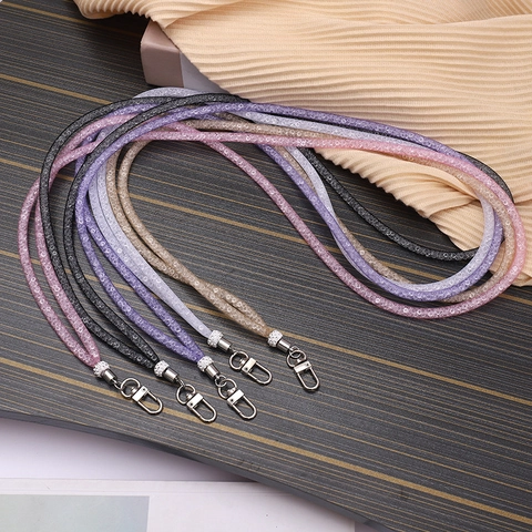 Glänzendes Strass Umhängeband Handy-Lanyard Damen Anti-Verlust Netzseil Handyhülle Kettengurt Mode Tech Zubehör