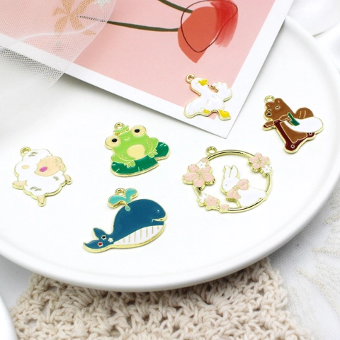 Cute Cartoon Animal Enamel Alloy Charms For DIY Jewelry Making Colorful Handcrafted Pendants Craft Supplies