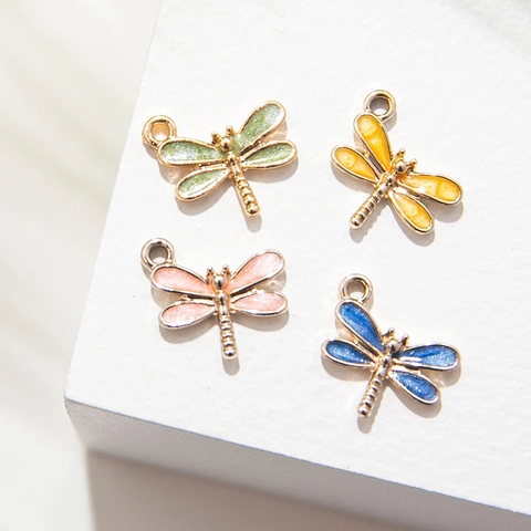 Dragonfly Charms Alloy Enamel Pendants For DIY Jewelry Making Colorful Insect Necklace Bracelet Accessories