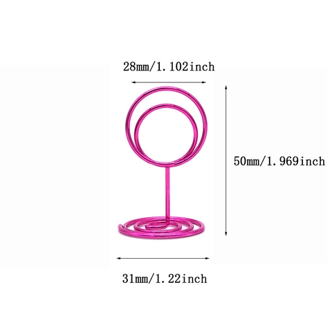 Metal Memo Holder Stand With Spiral Base Colorful Card Photo Clip For Wedding Desk Table Number Decor