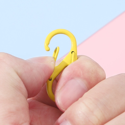 Colorful S-Shaped Alloy Carabiner Double Head Spring Hook Keychain Accessories For DIY Handbag Backpack Connection