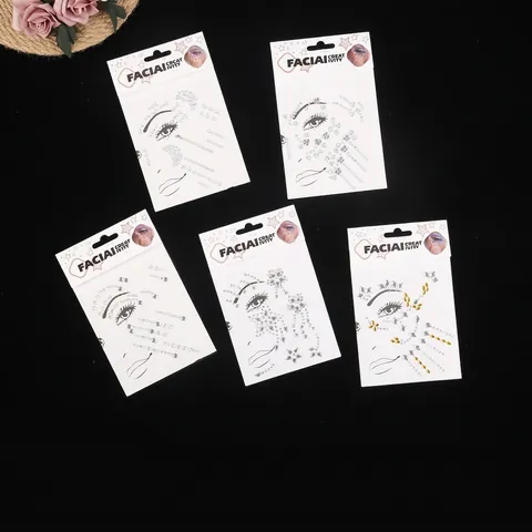 Gesicht Glitzersteine Aufkleber Acryl Kristall Edelsteine Augen Make-up Körperkunst Temporäres Tattoo Selbstklebend Für Party