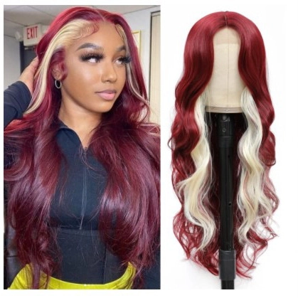 Long Curly Ombre Wig For Women Big Wave Synthetic Heat Resistant Fiber Natural Looking Full Head Hair Cover Daily Party