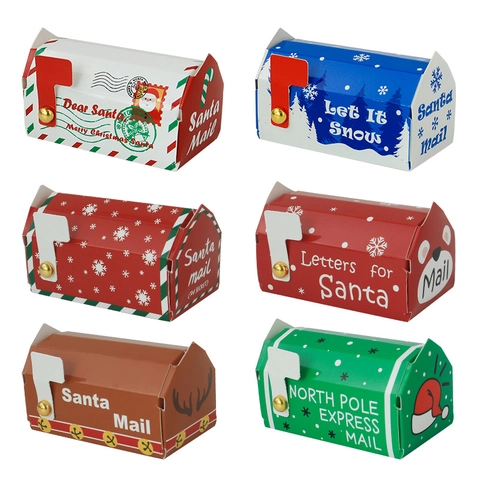 Kerst Snoepdoosjes Kartonnen Brievenbus Vorm Cadeau Verpakking Voor Feestdagen Feestartikelen Kerstman Brief Ontwerp