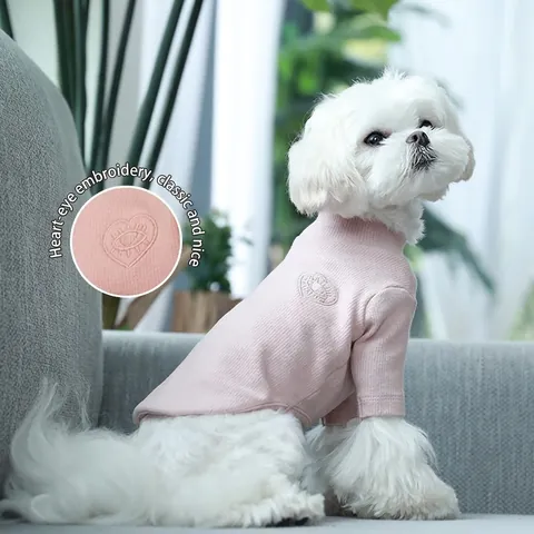Huisdier Hondentrui Coltrui Katoen Ribgebreid Warm Hart Borduurwerk Voor Kleine Honden Puppy Katten Casual
