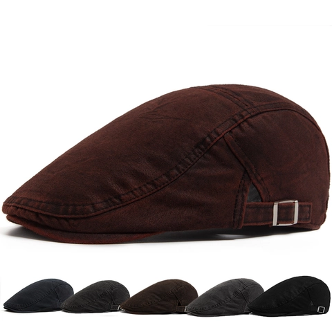 Gorra Plana Vintage Lavada Sombrero Ivy Retro Newsboy Cabbie Hebilla De Metal Ajustable Casual Unisex