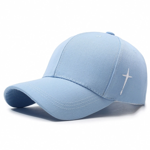Baseball Cap Cotton Cross Embroidery Side Sun Protection Adjustable Outdoor Leisure Hat For Men Women