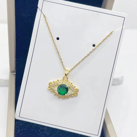 Evil Eye Anhänger Halskette 18K Vergoldetes Kupfer Mit Bunten Zirkonia Türkischer Glücksschmuck Für Damen
