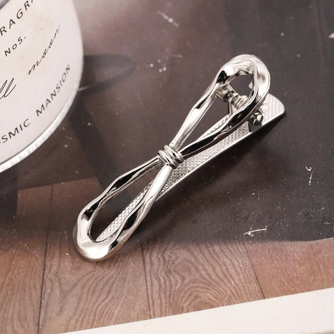 Elegante Metalen Strik Haarclip Eendenbek Haarspeld Onregelmatig Gedraaid Minimalistische Haaraccessoires Voor Dames
