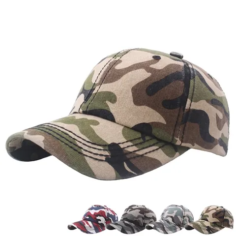 Camouflage Baseball Cap Pure Cotton Canvas Adjustable Sun Protection Outdoor Sports Sun Hat For Men Women