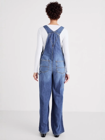 Salopette Di Jeans Da Donna Stile Cargo Vestibilità Comoda Gamba Dritta Spalline Regolabili Moda Retrò Pantaloni Lunghi