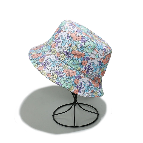 Chapeau Bob À Imprimé Fleuri Femmes Polyester Protection Solaire Été Extérieur Décontracté Plage