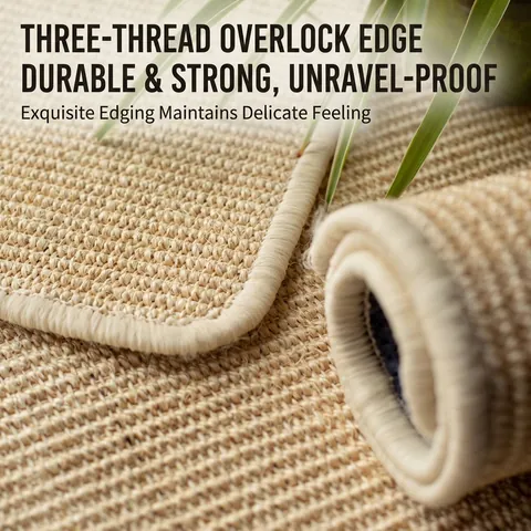 Natur Sisal Teppich Gewebte Rutschfeste Bodenmatte Wohnzimmer Japanischer Stil Heimdekor Couchtisch Teppich