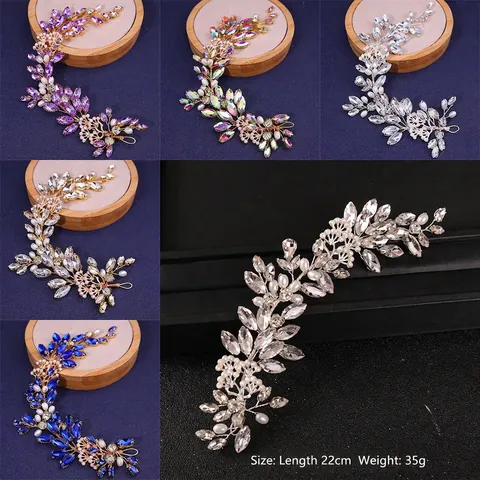 Diadema De Novia Con Perlas Artificiales Y Diamantes De Imitación Vid De Cabello De Cristal Tejida A Mano Accesorio De Boda Para Mujer