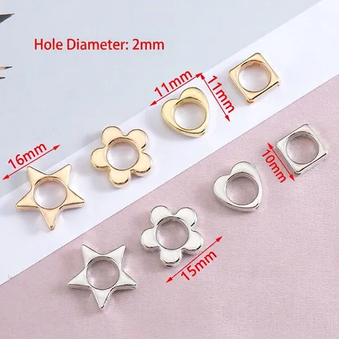 Perline In Plastica CCB Galvanizzate Forme Cuore Stella Fiore Quadrato Per Creazione Di Gioielli DIY Perline Distanziatrici