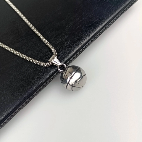 Collar de Pendentif de Balón Deportivo de Acero Inoxidable Vintage para Hombres Mujeres Pendentif de Voleibol Fútbol Baloncesto Joyería