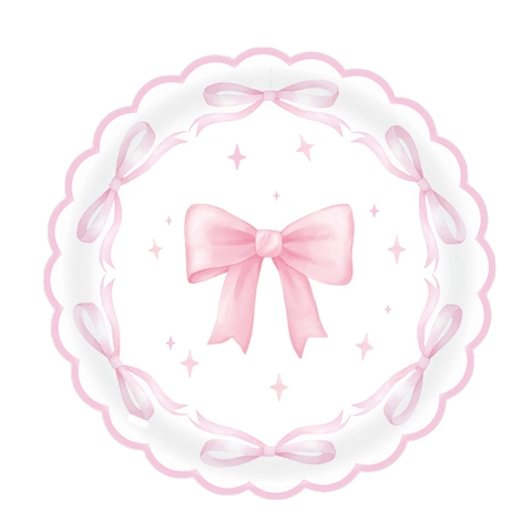 Stoviglie Per Feste Con Fiocco Acquerello Rosa Piatti Di Carta Usa E Getta Bicchieri Tovaglia Tovaglioli Posate In Plastica Compleanno