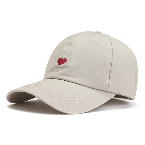 Gorra De Béisbol De Algodón Con Corazón Bordado Protección Solar Ajustable Dad Hat Para Hombre Mujer Streetwear