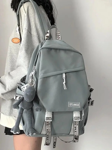 Fashion Backpack Nylon Canvas Large Capacity Waterproof Multi Pocket School Travel College Bookbag For Women Men Students