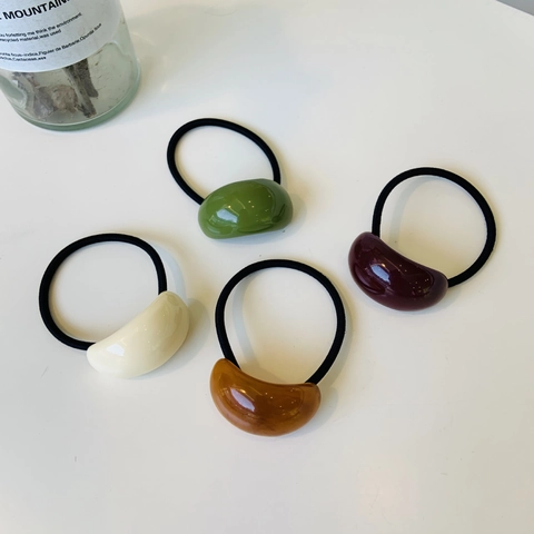 Elastici Per Capelli In Resina Ovali Chic Supporti Per Coda Di Cavallo Alta Elasticità Accessori Geometrici