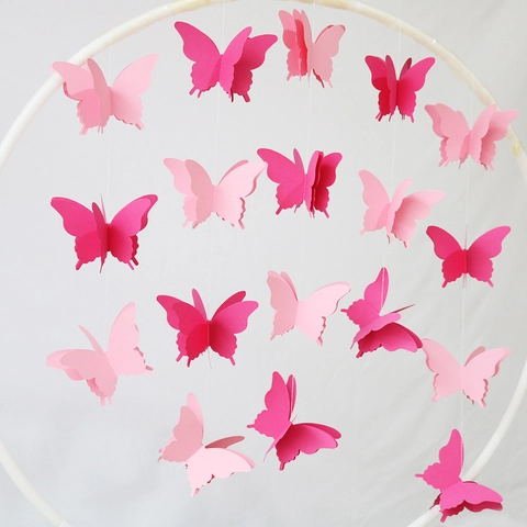 3D Geschichtete Papier Schmetterling Girlande Hängende Dekoration Für Geburtstag Hochzeit Party Zuhause Zimmer Hintergrund DIY Handwerk