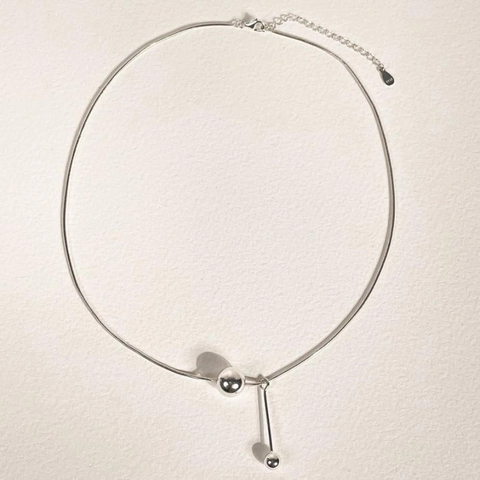 Collana Argento Sterling 925 Pendente Perla Geometrica Catena Serpente Gioielli Chic Minimalisti Da Donna