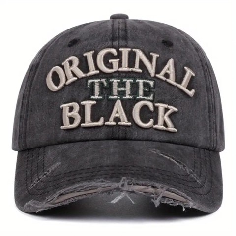 Casquette De Baseball En Coton Lavé Distressed Rétro Effiloché Broderie Chapeau De Soleil Streetwear Ajustable Vintage