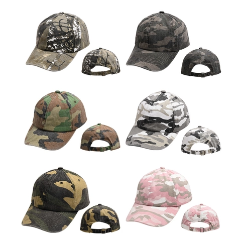 Gorra De Béisbol Camuflaje Algodón Ajustable Protección Solar Aire Libre Retro Deporte Sombrero Para Mujeres