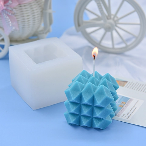Siliconen Kaarsvorm Diamant Facet Kubus Voor DIY Handgemaakte Aromatherapie Zeep Gips Ambachtelijke Tool 3D Geometrische Piramide