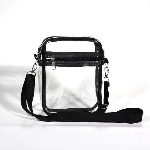 Borsa A Tracolla Trasparente PVC Chiaro Impermeabile Approvata Per Lo Stadio Borsa A Spalla Con Tracolla Regolabile Cerniera