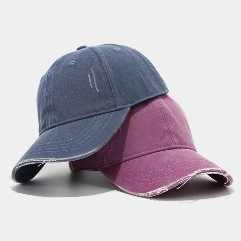Casquette De Baseball En Coton Lavé Vintage Distressed Déchirée Ajustable Chapeau Soleil Rétro Pour Hommes Femmes