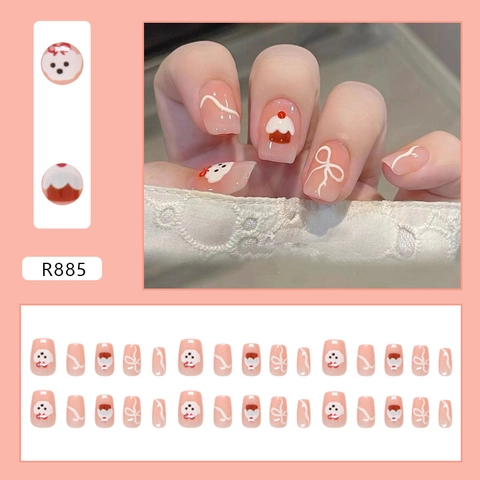 False Nails Cute Cartoon Dog Decor Bow Accent ABS Plastic Removable Sweet Japanese Style For Women And Girls