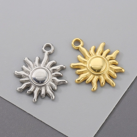 Ciondolo Sole In Acciaio Inossidabile Lucidato Piccolo Squisito Per Creazione Di Gioielli DIY Collane Bracciali Stile Moda