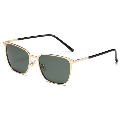 Gafas De Sol Polarizadas Cuadradas Retro Montura De Metal Lentes TAC Protección UV Para Hombres Y Mujeres Moda Viaje