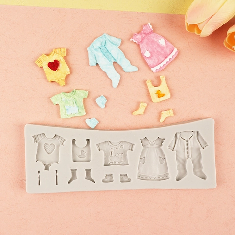 Baby Clothing Theme Silicone Mold For Fondant Cake Decoration Chocolate DIY Crafting Baking Tools