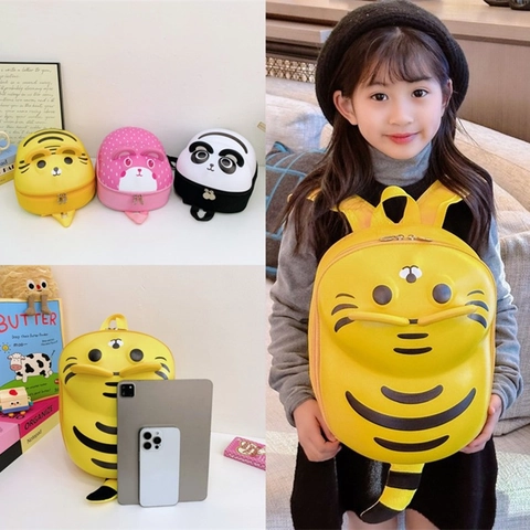 Mochila Con Forma De Animales Niños Carcasa Rígida 3D Ligera Nylon Jardín Infancia Tigre Oso Panda