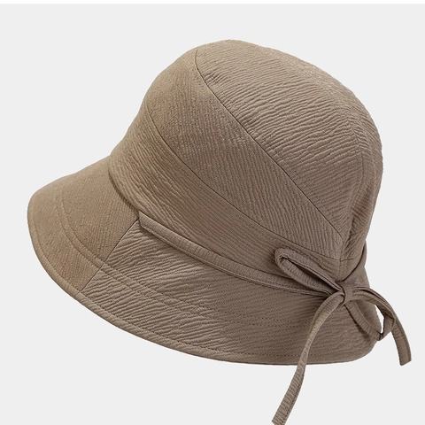 Damen Fischerhut Polyester Sonnenschutz Strand Schleife Faltbar Japanischer Stil Sonnenhut Elegant