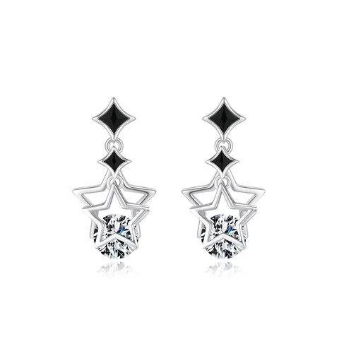 Orecchini A Lobo A Stella Vuota Con Perno In Argento Sterling 925 E Zircone Gioielli Minimalisti Per Donne