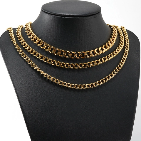 304 Roestvrij Stalen 18K Vergulde Cubaanse Schakelketting Paperclip Ketting Hip Hop Trendy Minimalistische Sieraden Heren Dames
