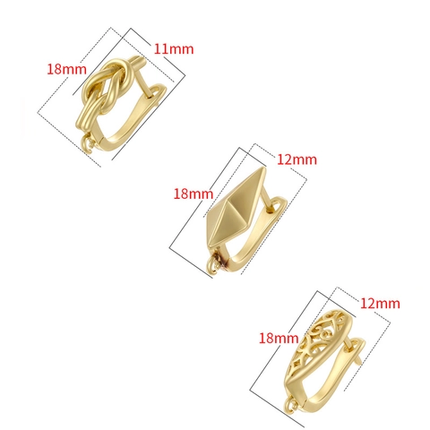 Geometrische Knoten Hohl Messing Ohrring Haken Schmuckherstellung Zubehör Mit Aufhängeschlaufe Zirkonia Eingelegt Damen
