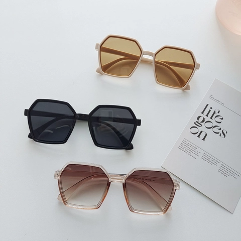 Occhiali Da Sole Esagonali Montatura Resina Geometrici Sovradimensionati Protezione UV Retro Chic Per Donne Viaggi Esterno