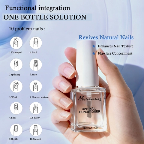 Multifunctionele Nagelconditioner Base En Top Coat Transparant Versterkend Sneldrogend Herstellend