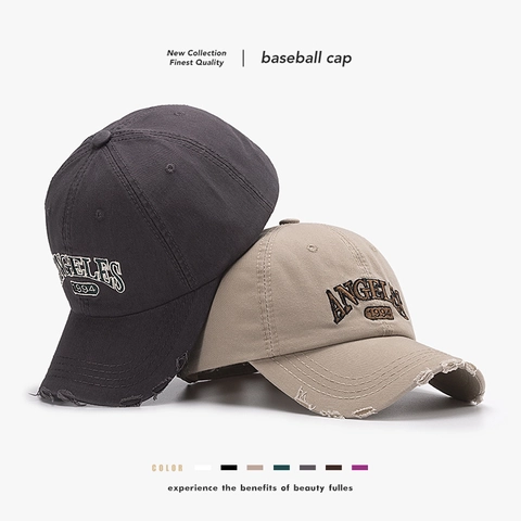 Casquette De Baseball En Coton Délavé Vintage Brodé Lettre Chapeau Rétro Streetwear Ajustable Hommes Femmes