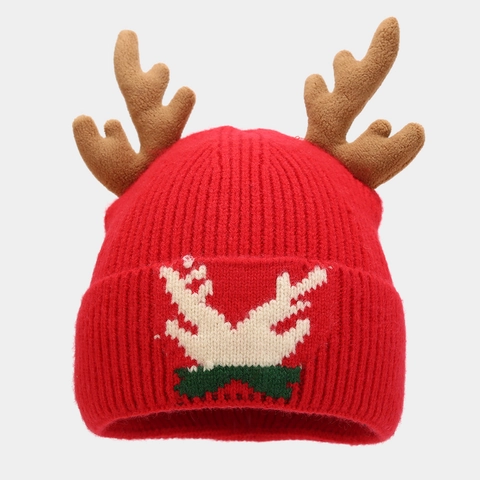 Weihnachten Rentier Geweih Strickmütze Schal Und Handschuhe Winter Warm Festliche Neuheit Zubehör Damen Kinder