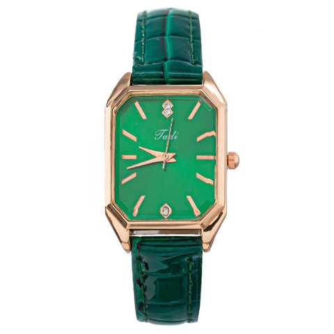 Fashion Women Quartz Watch Rhinestone Embellished Rectangular Alloy Case Crocodile Pattern Faux Leather Strap Elegant Vintage Style