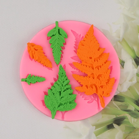 Tropical Fern Leaf Silicone Mold Fondant Cake Decoration Baking Tool For Rainforest Theme Dessert Table Decor